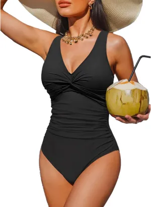 Holipick Women Tummy Control One Piece Swimsuit - Push Up Bathing Suit Full Coverage Slimming Swimwear