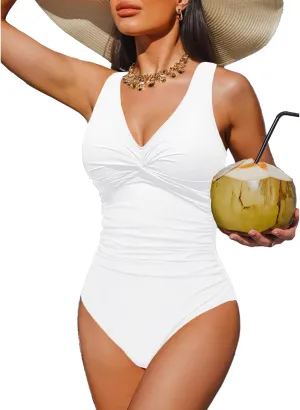 Holipick Women Tummy Control One Piece Swimsuit - Push Up Bathing Suit Full Coverage Slimming Swimwear