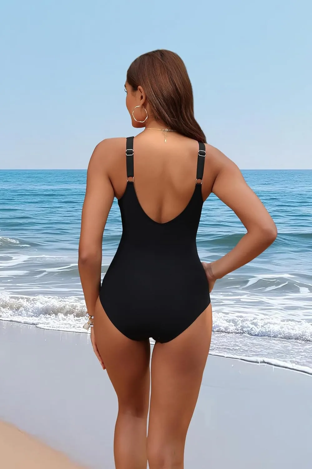 Holipick Women Tummy Control One Piece Swimsuit - Push Up Bathing Suit Full Coverage Slimming Swimwear