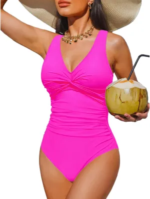 Holipick Women Tummy Control One Piece Swimsuit - Push Up Bathing Suit Full Coverage Slimming Swimwear