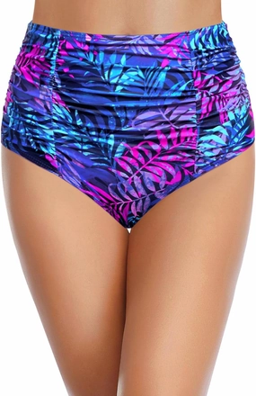 Holipick Bathing Suit Bottoms for Women - High Waisted Bikini Bottoms Ruched Tummy Control Swimsuit Bottom
