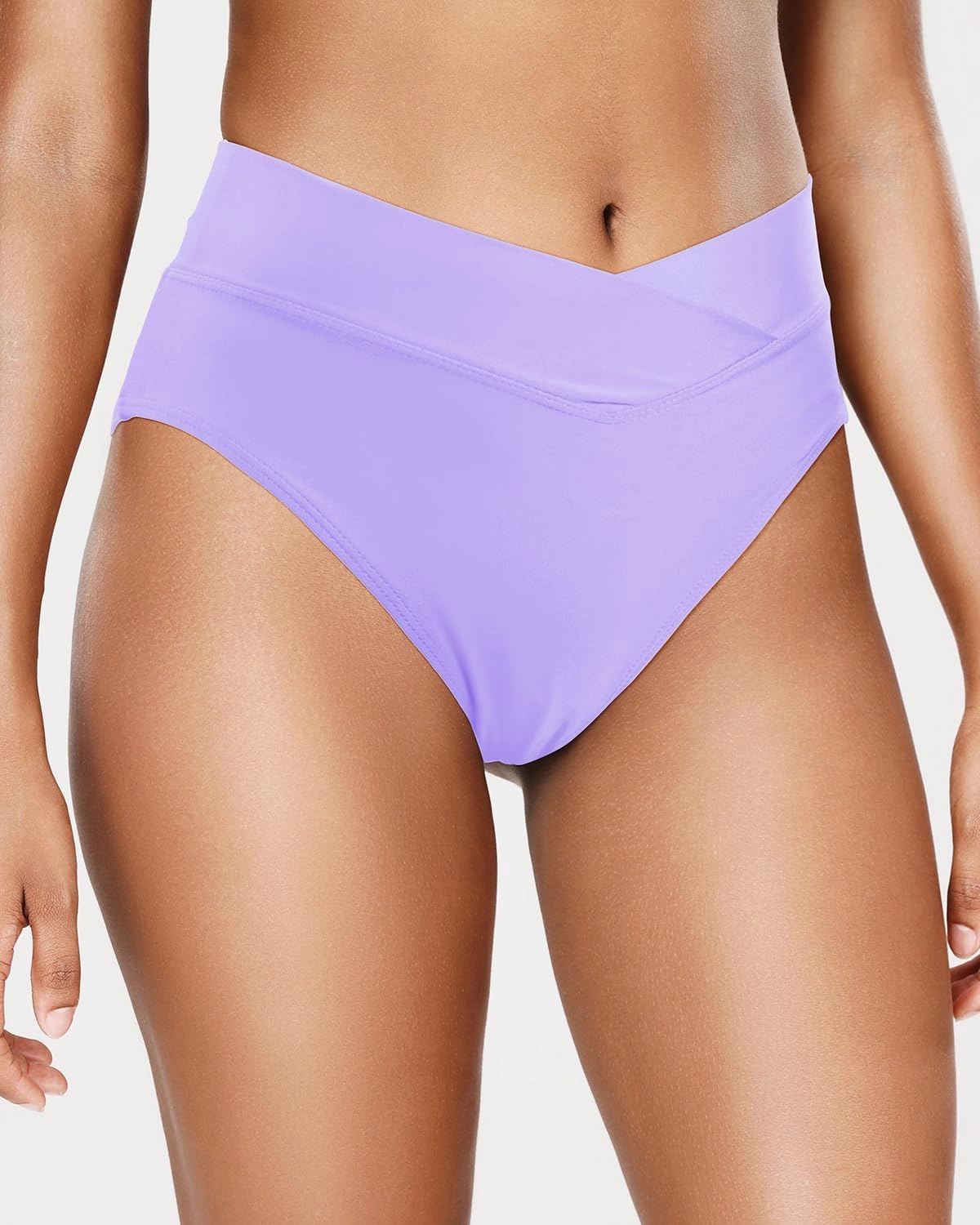 Holipick High Waisted Bikini Bottoms - V Cut Bathing Suit Bottom Moderate Coverage Swim Bottom