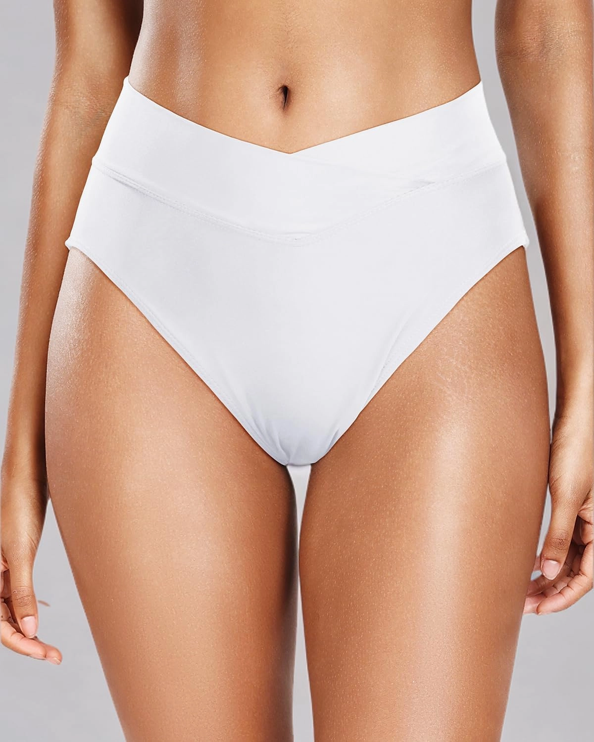 Holipick High Waisted Bikini Bottoms - V Cut Bathing Suit Bottom Moderate Coverage Swim Bottom