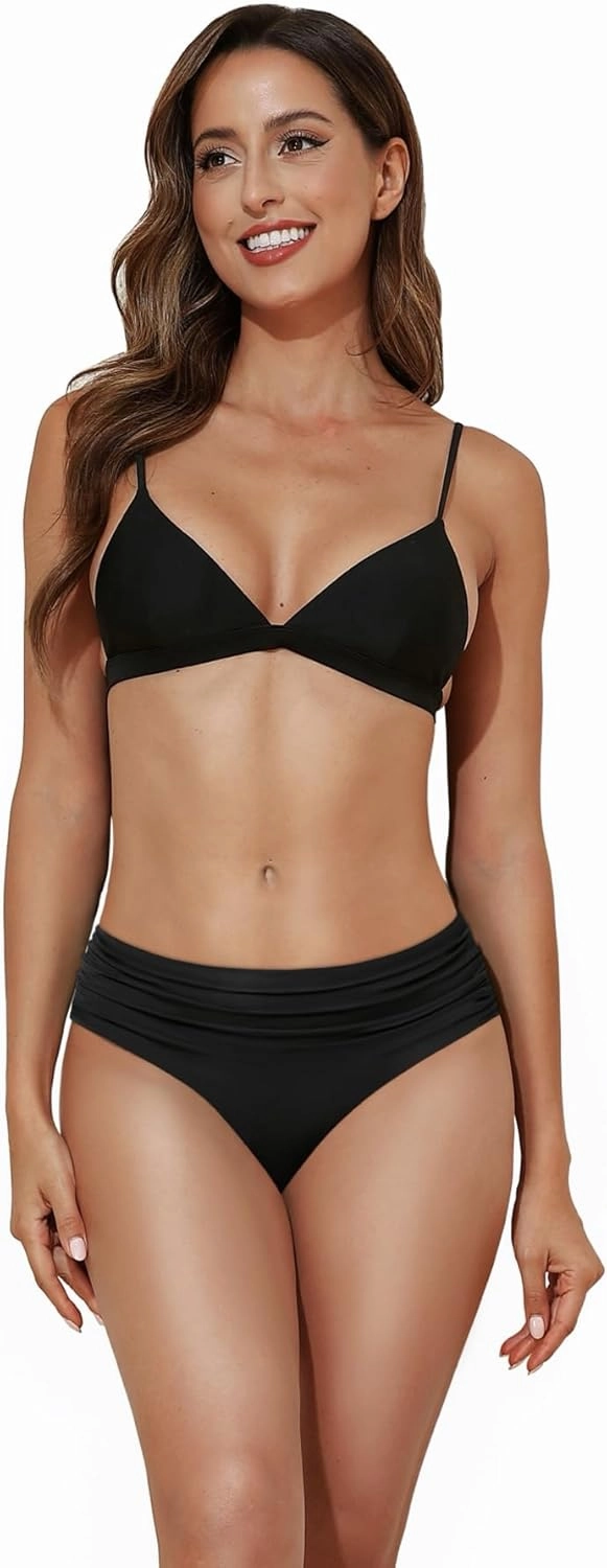 Holipick Women High Waisted Bikini Bottom Full Coverage Bikini Bottom Tummy Control Swim Bottom