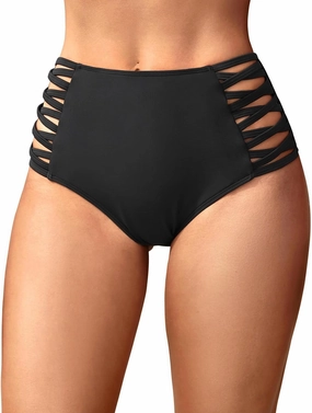Holipick Women High Waisted Bikini Bottoms Tummy Control Swimsuit Bottoms Strappy Swim Bottom