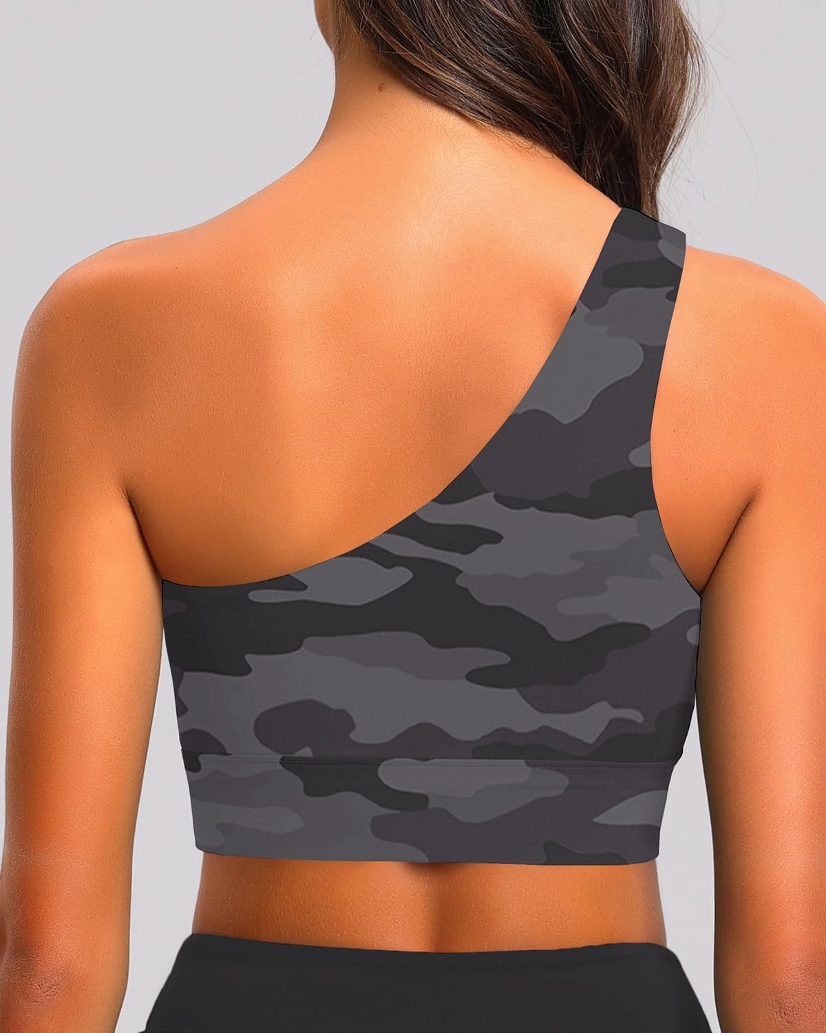 Holipick Women One Shoulder Bikini Tops Only Bathing Suit Top Sports Bra Swim Tops Longline Crop Top for Teen Girls
