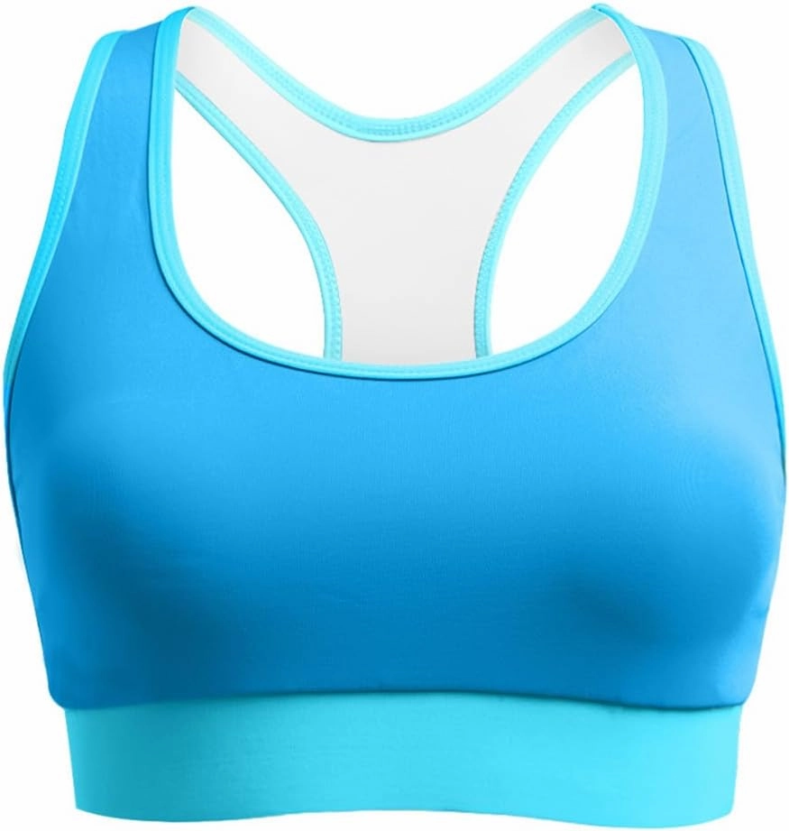 Holipick Women's Sports Bra Bikini Tops Racerback Swim Top Scoop Neck Bathing Suits Top Modest Padded Crop Tops Swimsuit Only