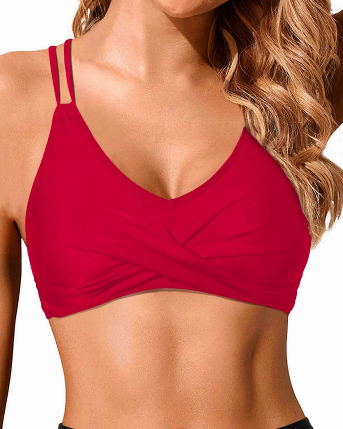 Holipick Women's Twist Front Bikini Tops - Push Up Bathing Suit Top Padded Swimsuit Top
