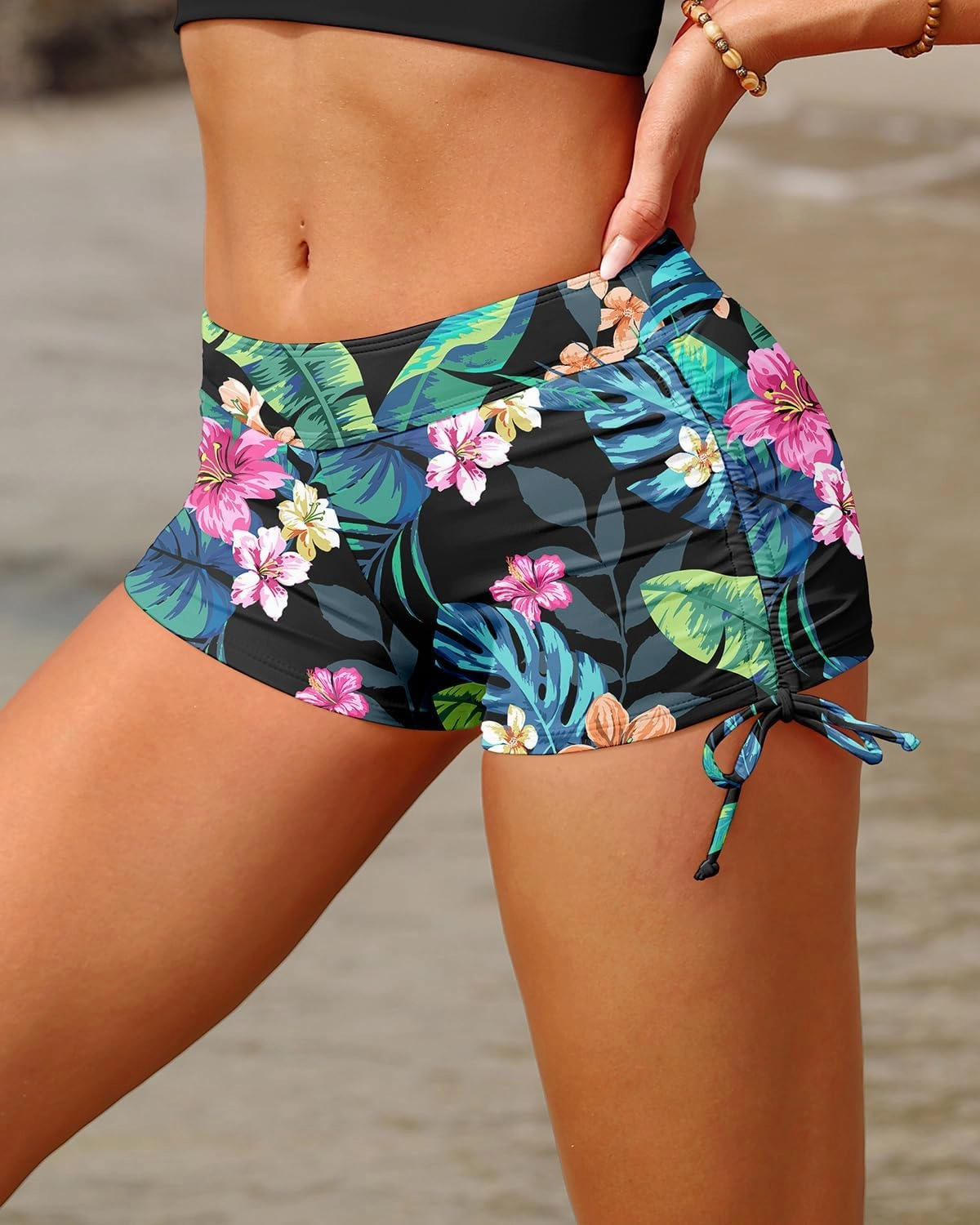 Holipick Women Swim Shorts Tummy Control Swim Bottoms Boyleg Swimsuits Shorts Bathing Suit Bikini Bottoms