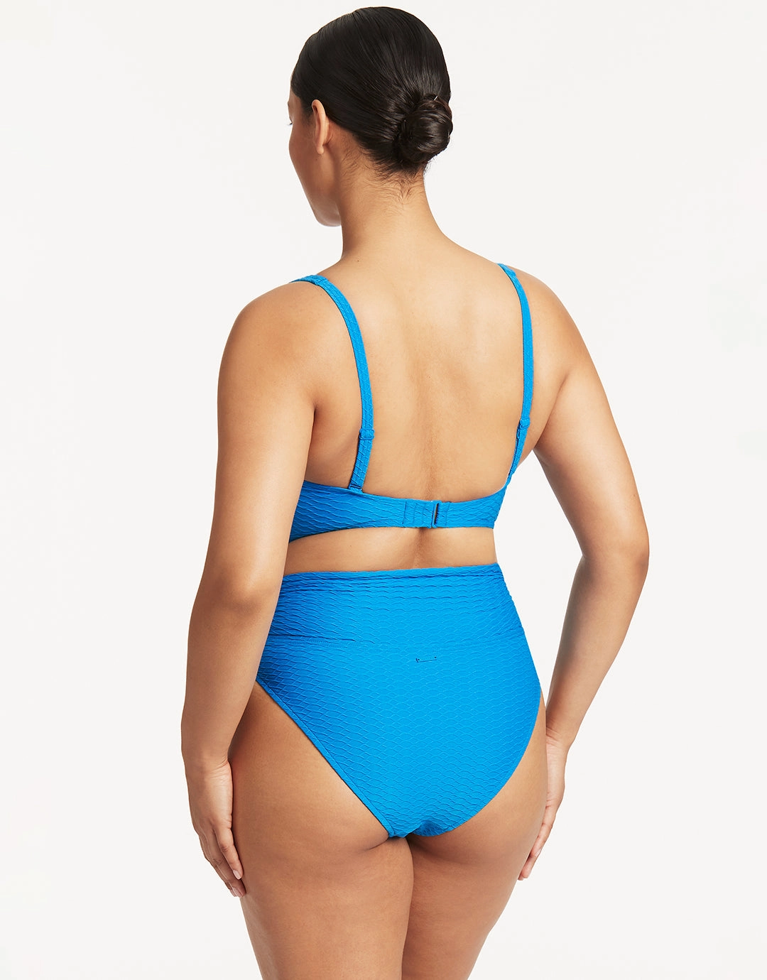 Honeycomb Cross Front Multi-Fit Bikini Top - Capri Blue