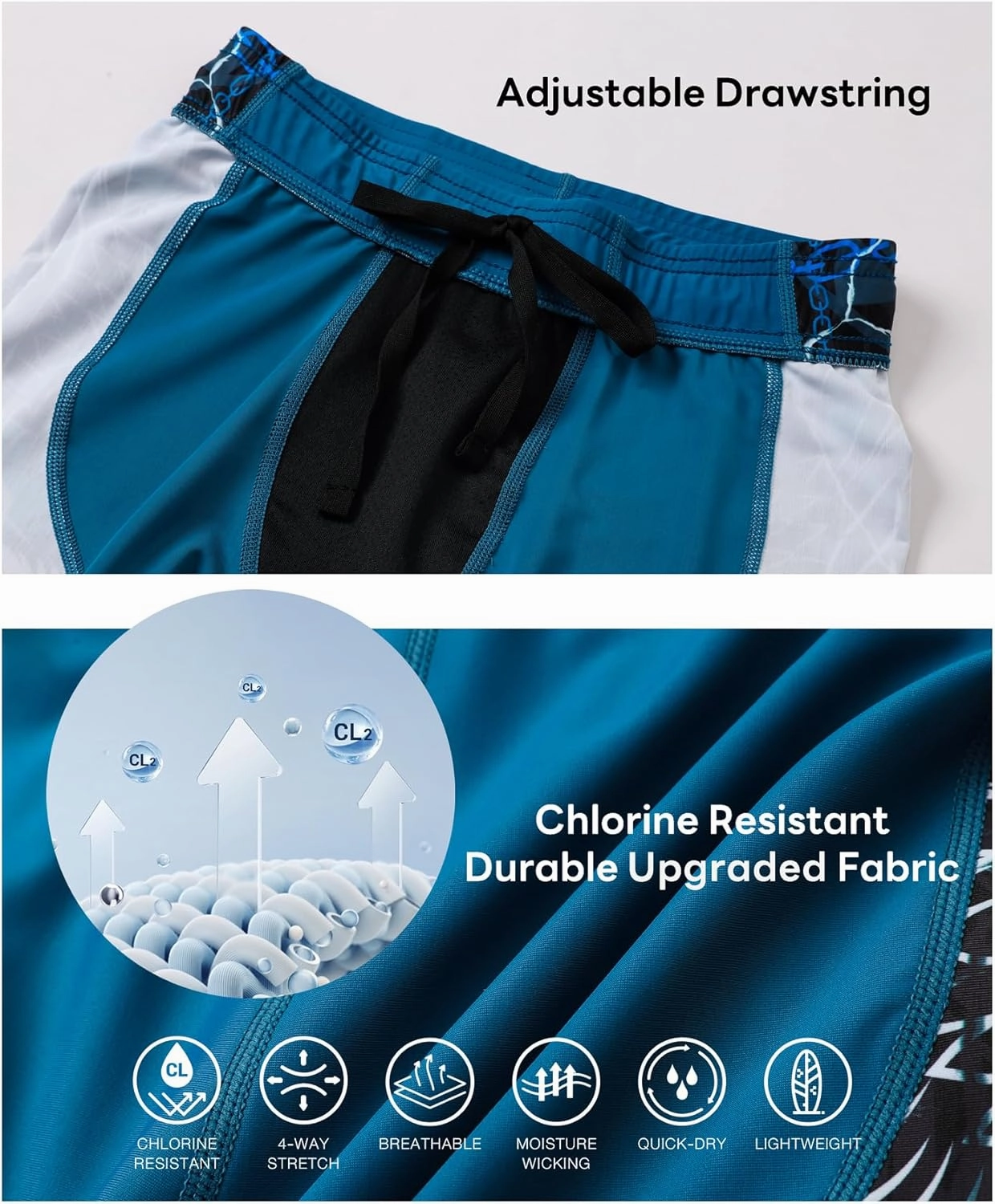HUGE SPORTS Men's Rash Guard Swim Shorts Compression Swimming Jammer Cool Dry Active Swimsuit Workout Shorts Sports Tights