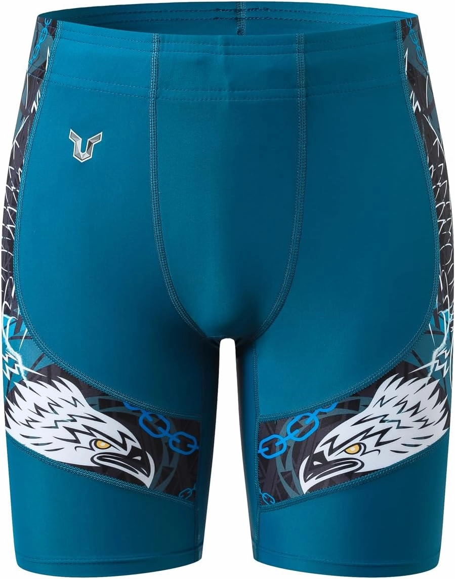 HUGE SPORTS Men's Rash Guard Swim Shorts Compression Swimming Jammer Cool Dry Active Swimsuit Workout Shorts Sports Tights