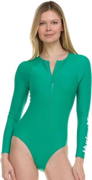 Hurley Long Sleeve Womens One Piece Swimsuits, Swimsuit for Women, Bathing Suit for Women, Swim Suit UPF 50  SPF UV Protected