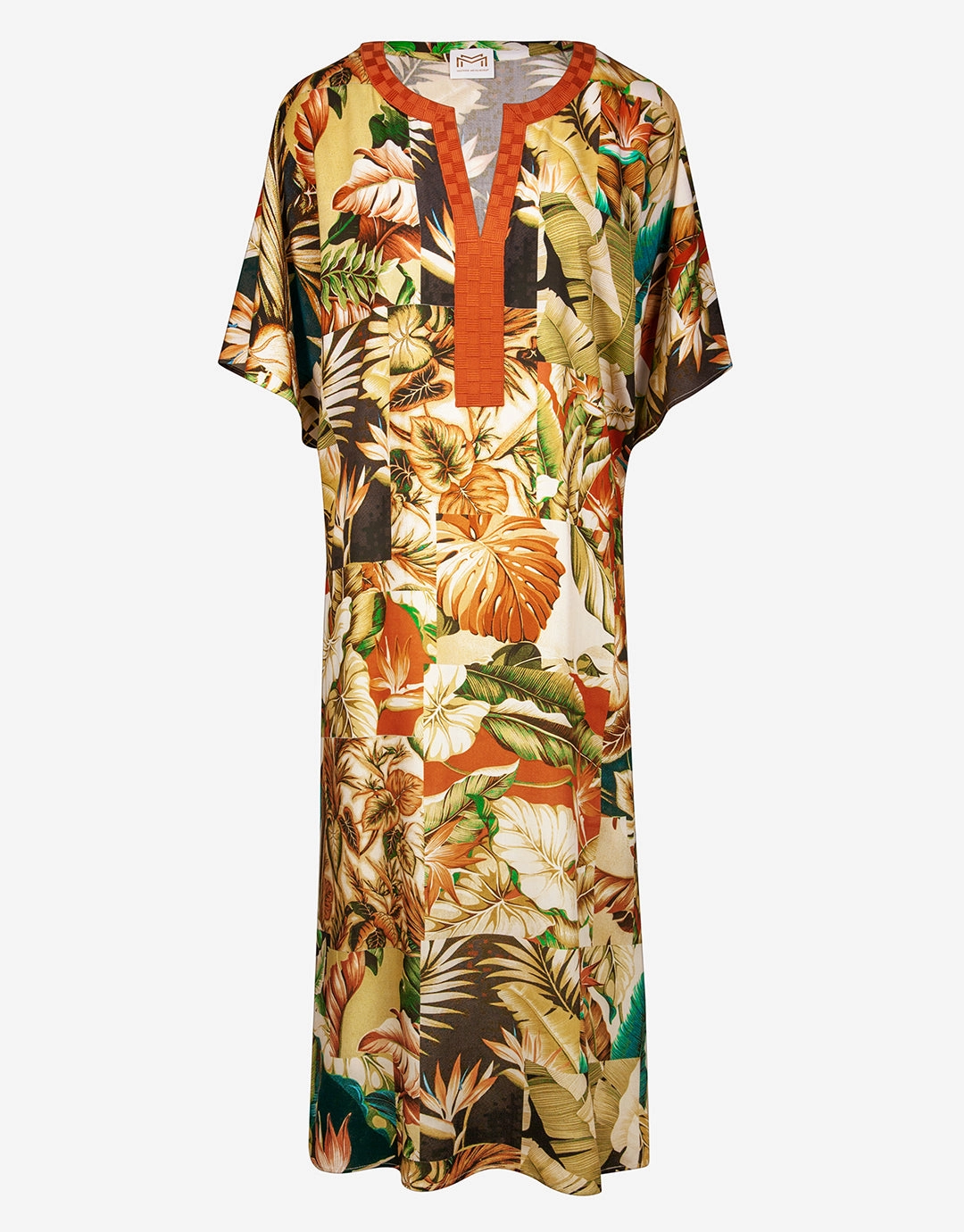 Hypnotic Maxi Kaftan - Sepia Leaves