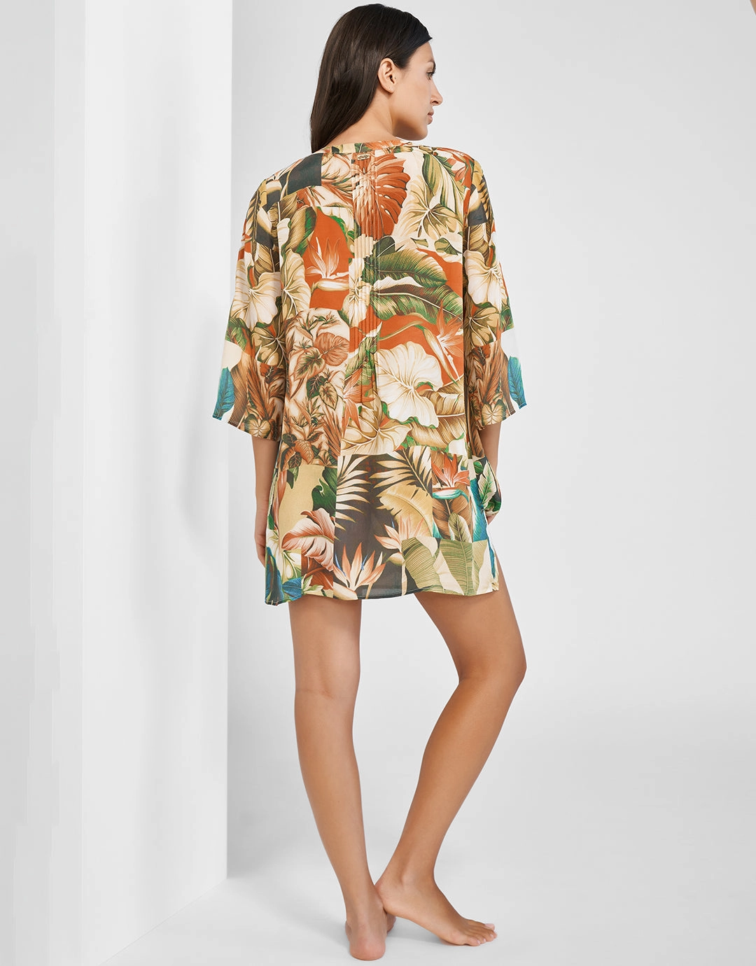 Hypnotic Tunic - Sepia Leaves