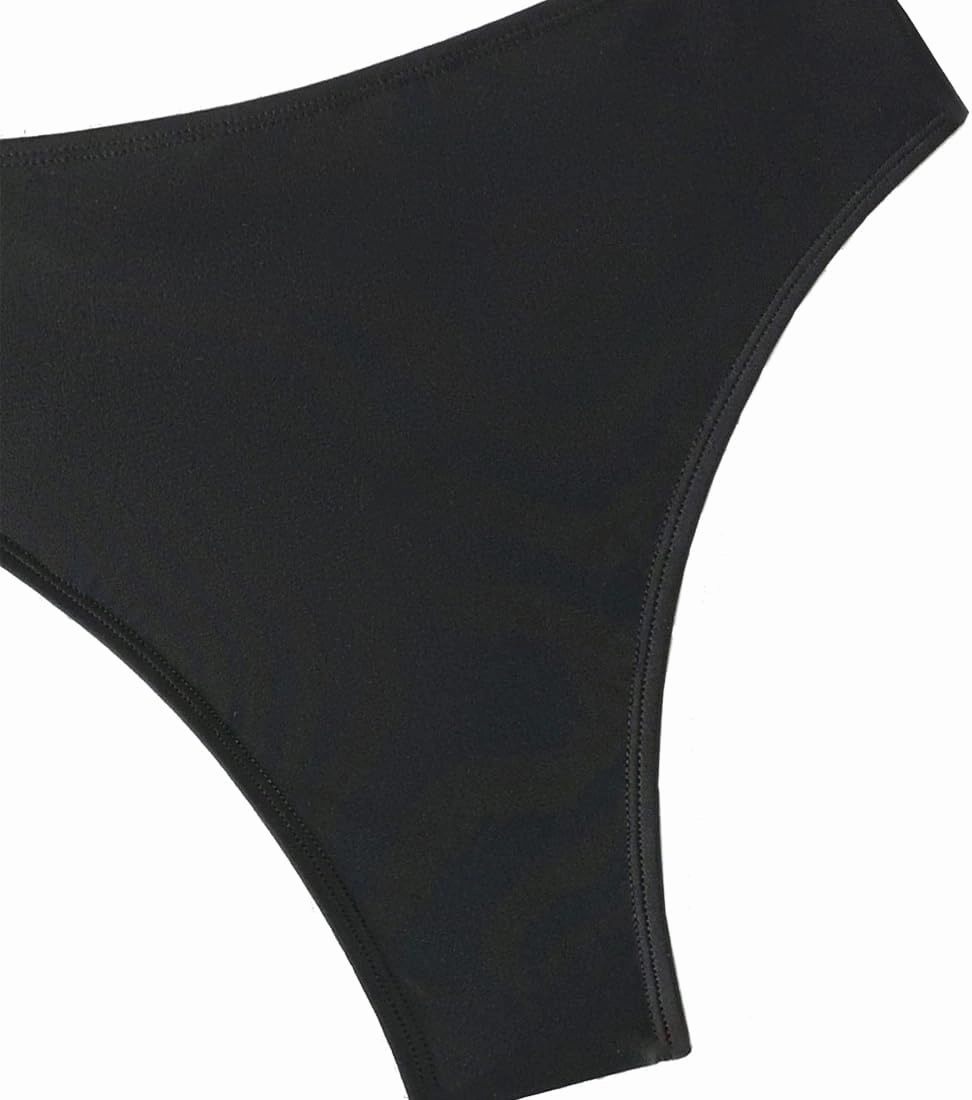 HYTENSUN Women's Cheeky V Cut Back High Waisted Bikini Bottom Cross Criss Swimsuit Bottoms