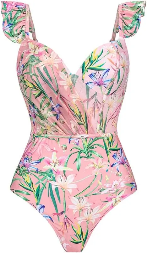IBAKOM One Piece Swimsuit for Women with Matching Swim Long Skirt Sexy Push Up Bathing Suits Two Pieces Bikini Set