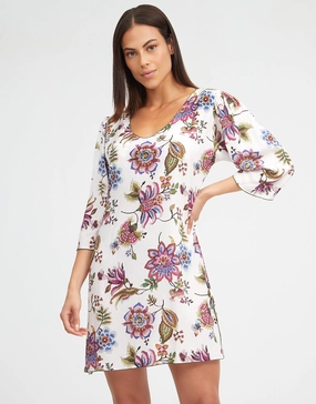 Jasmine Beach Dress - White Floral