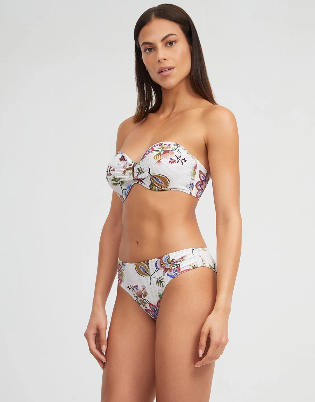Jasmine Bikini Pant - White Floral
