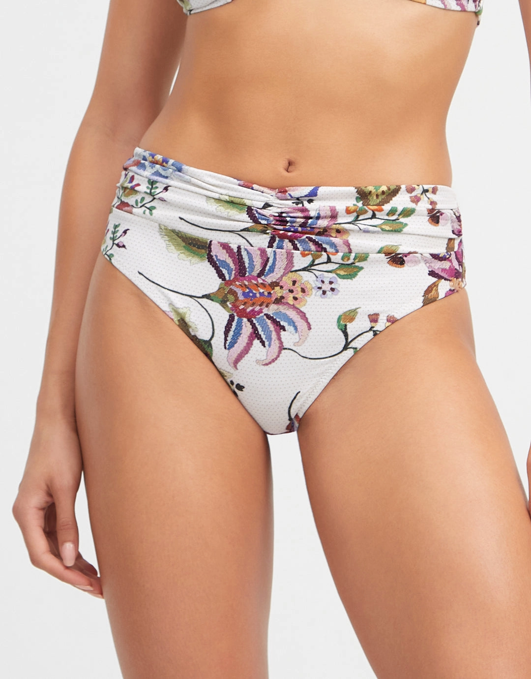 Jasmine Maxi Bikini Pant - White Floral