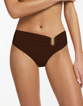 Jetset U Trim Mid Bikini Pant - Chocolate