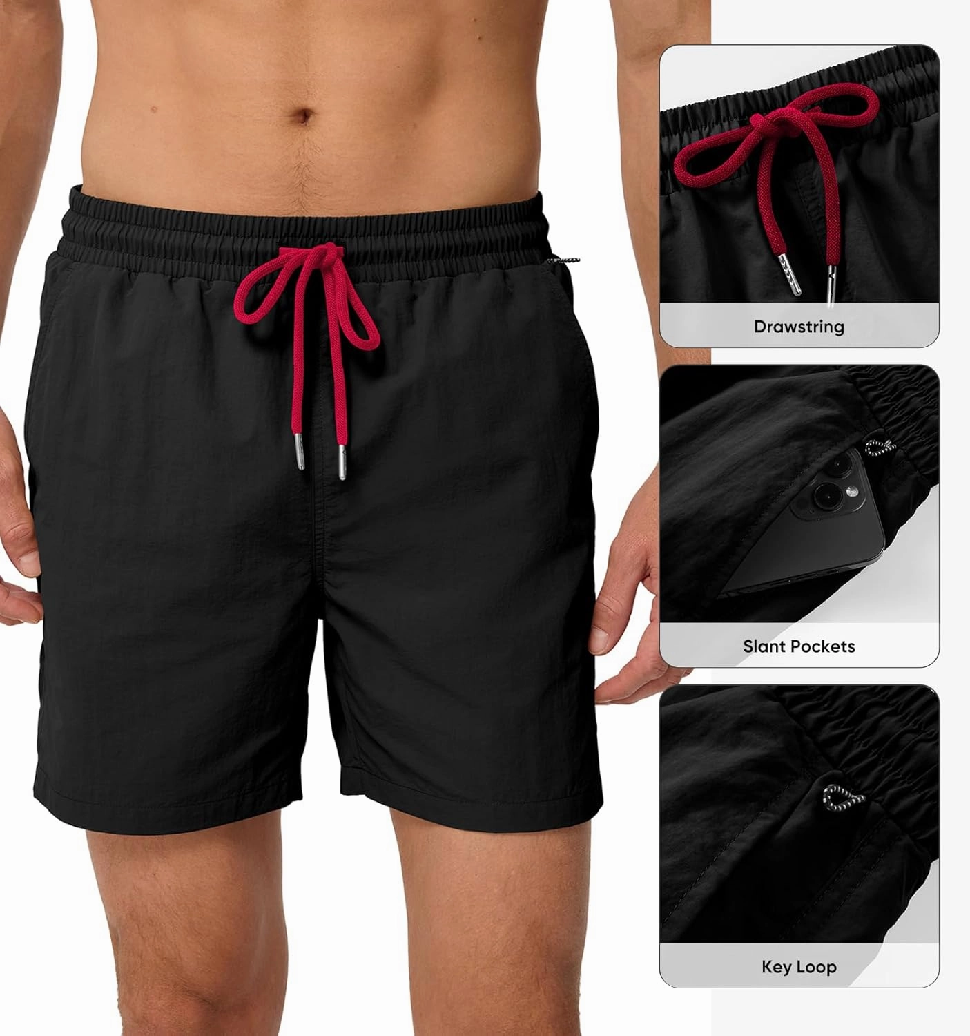 JMIERR Mens Swim Trunks with Mesh Lining Beach Swimming Shorts for Men Lightweight Swimwear Summer Sports Short