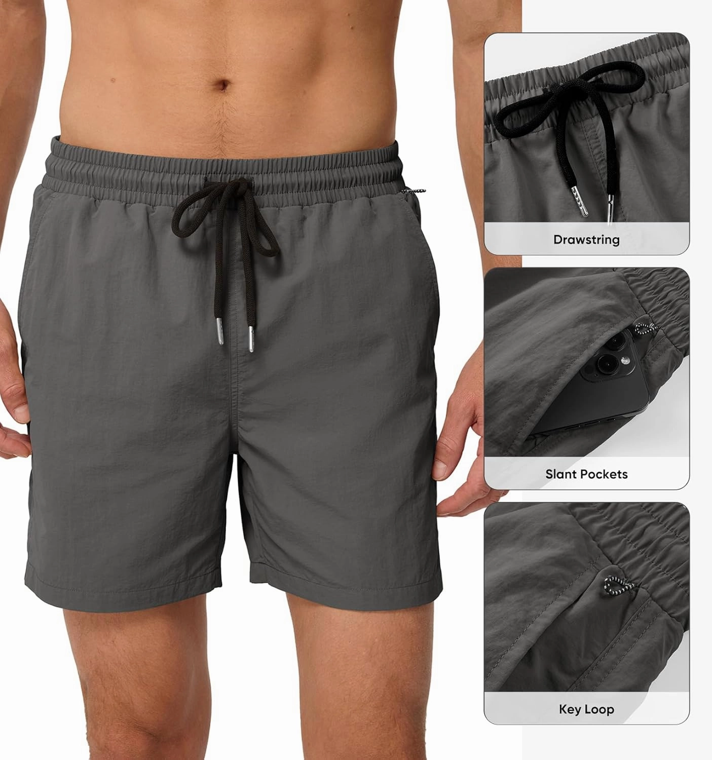 JMIERR Mens Swim Trunks with Mesh Lining Beach Swimming Shorts for Men Lightweight Swimwear Summer Sports Short