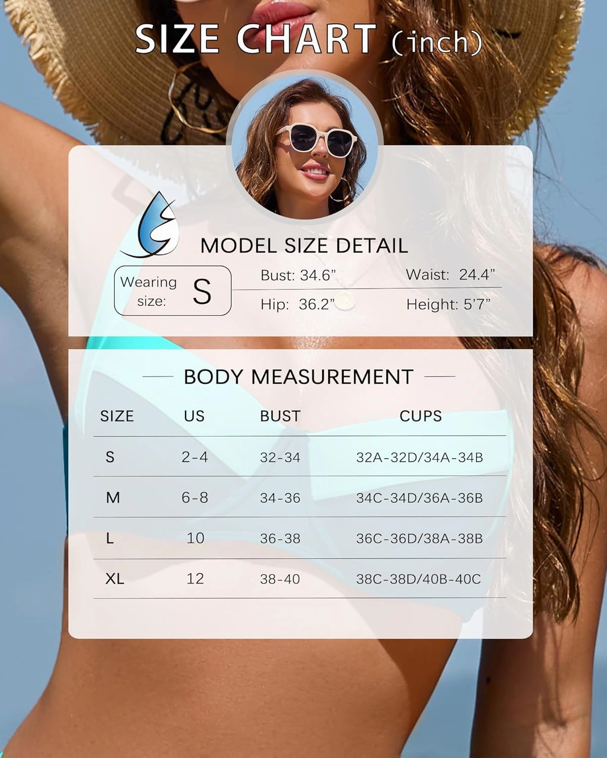 Jolefile Women Underwire Bikini Tops Color Block Swimsuit Tops Molded Cups Push Up Bathing Suit Adjustable Tie Back Swim Top