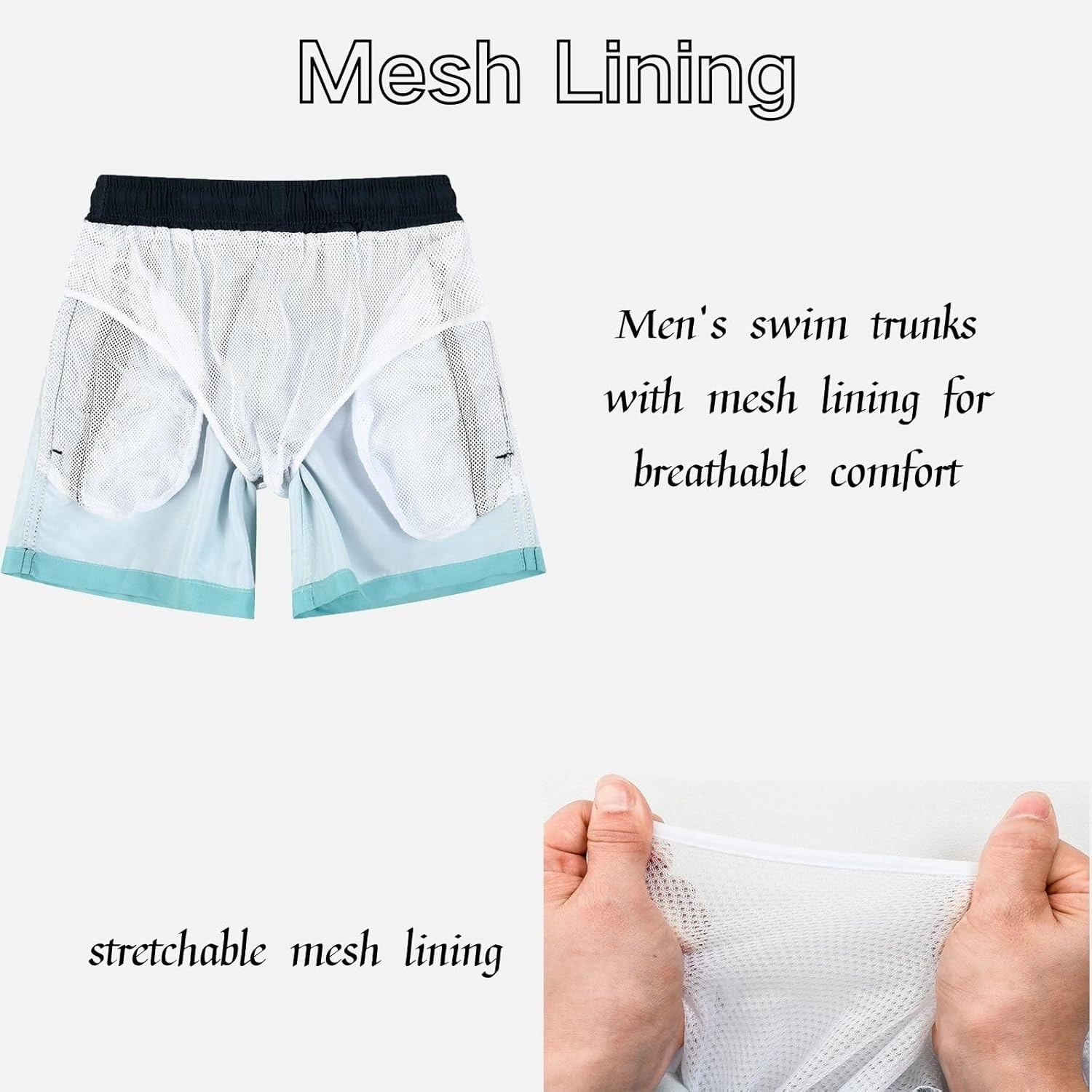JOYSON Mens Swim Trunks Quick Dry 5 Inch Swim Shorts Bathing Suits with Mesh Lining Pockets