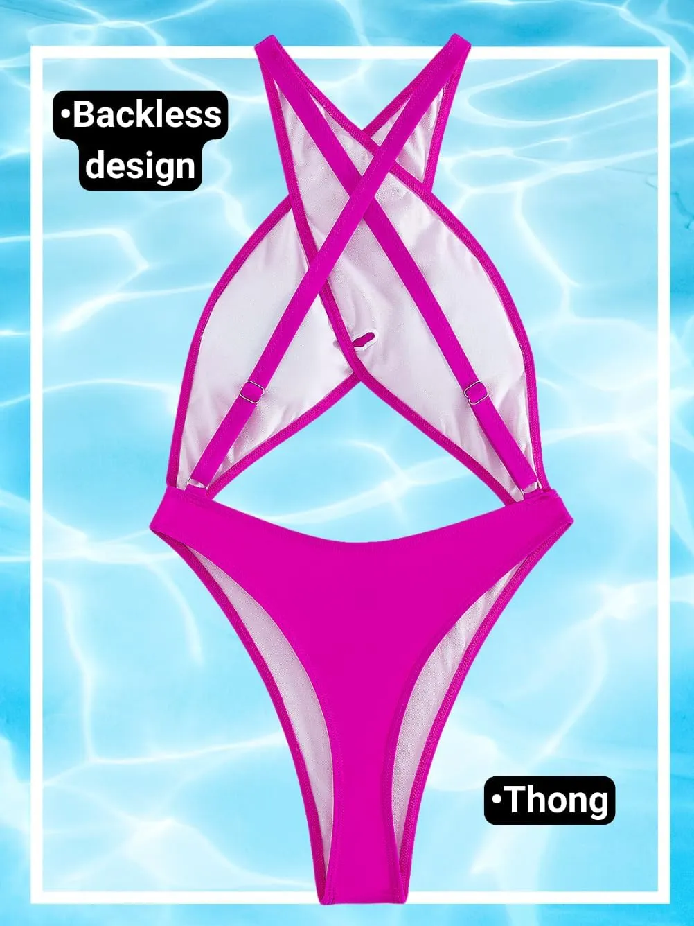 Kaei&Shi Sexy One Piece Swimsuit for Women,Cut Out Criss Cross Bathing Suit,Thong Monokini Swimsuits