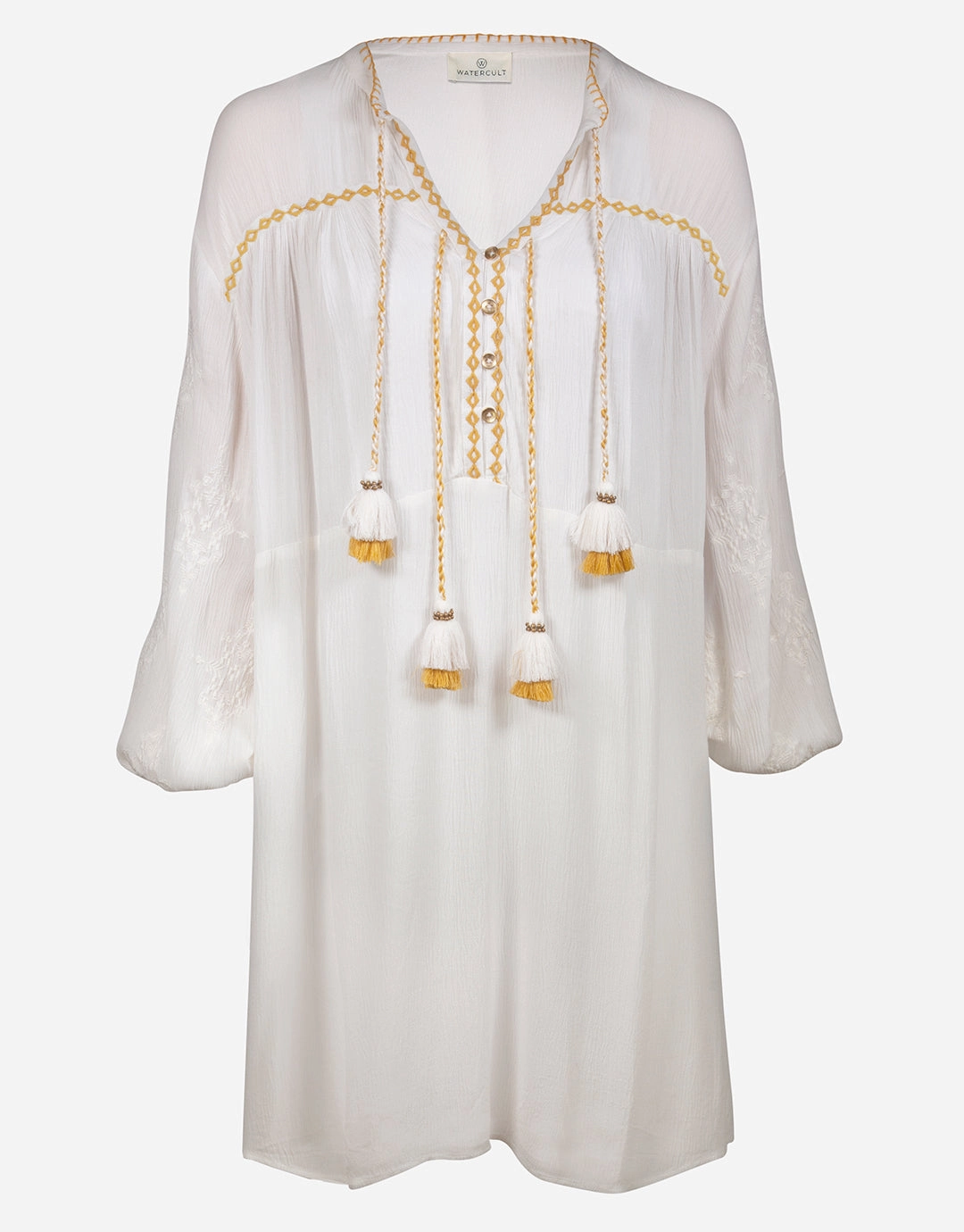 Kaftan Tunic - White and Pineapple