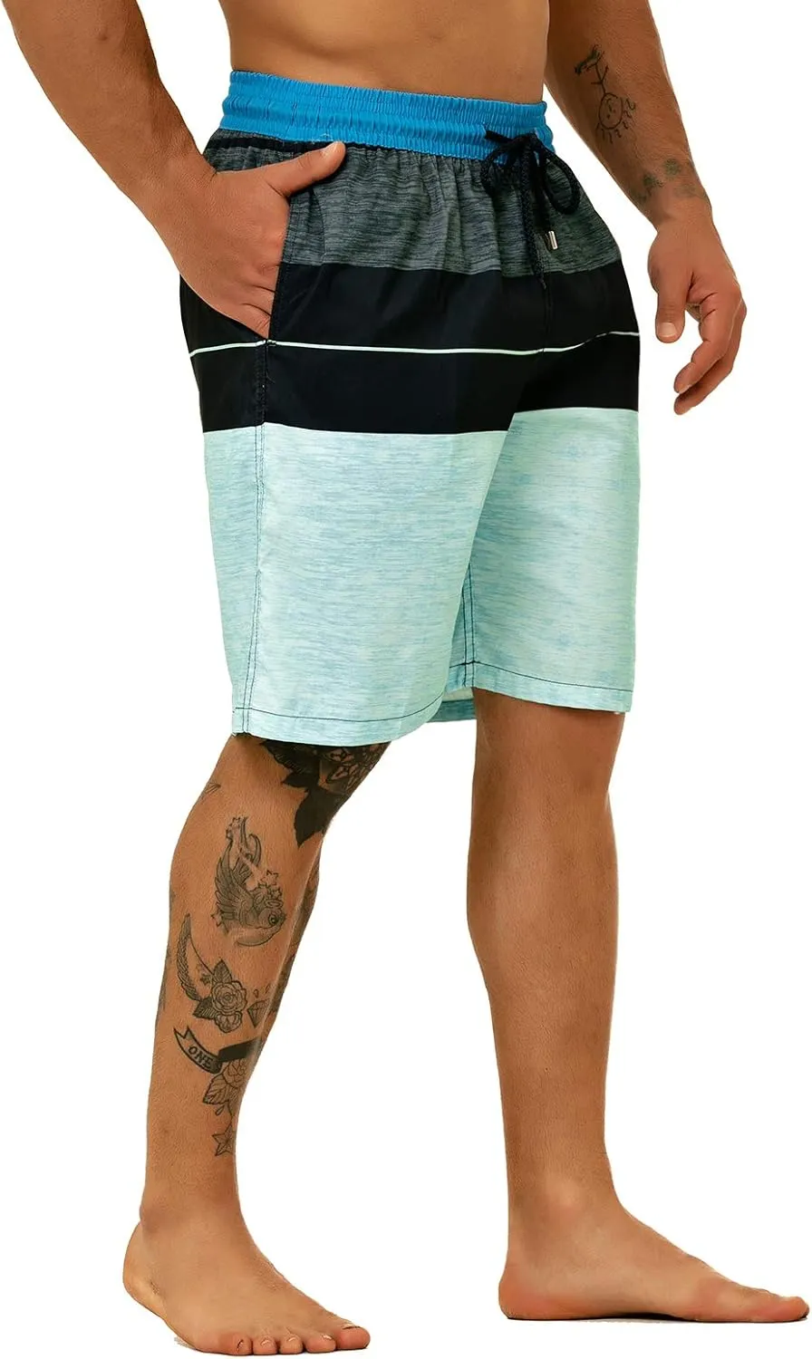 KAILUA SURF Big and Tall Mens Swim Trunks, 9" Mens Designer Bathing Suit Boardshorts