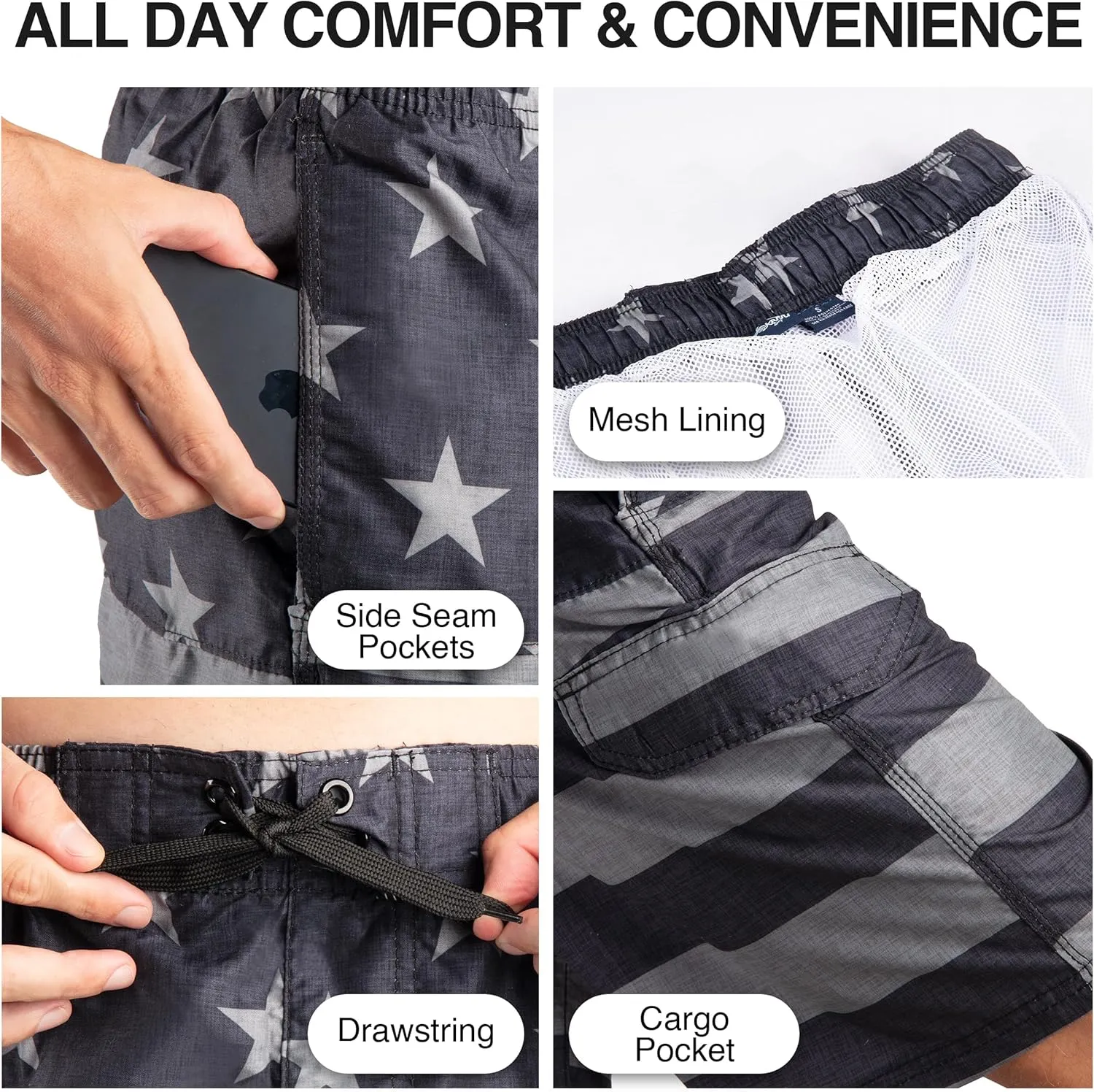 Kanu Surf Men's Infinite Swim Trunks (Regular & Extended Sizes)