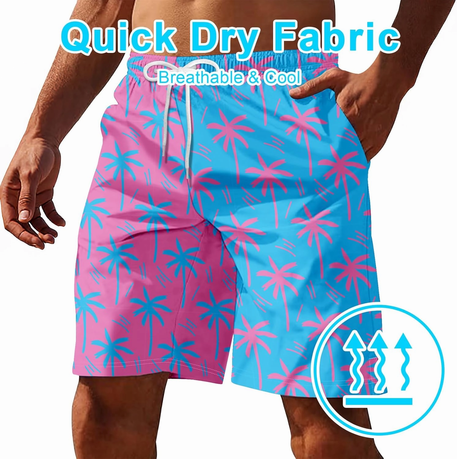 Keevoom Mens Swim Trunks Compression Liner Swim Shorts Swimwear Quick Dry Swimsuit Bathing Suits Board Shorts with Pockets