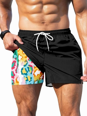 Keevoom Mens Swim Trunks Compression Liner Swim Shorts Swimwear Quick Dry Swimsuit Bathing Suits Board Shorts with Pockets