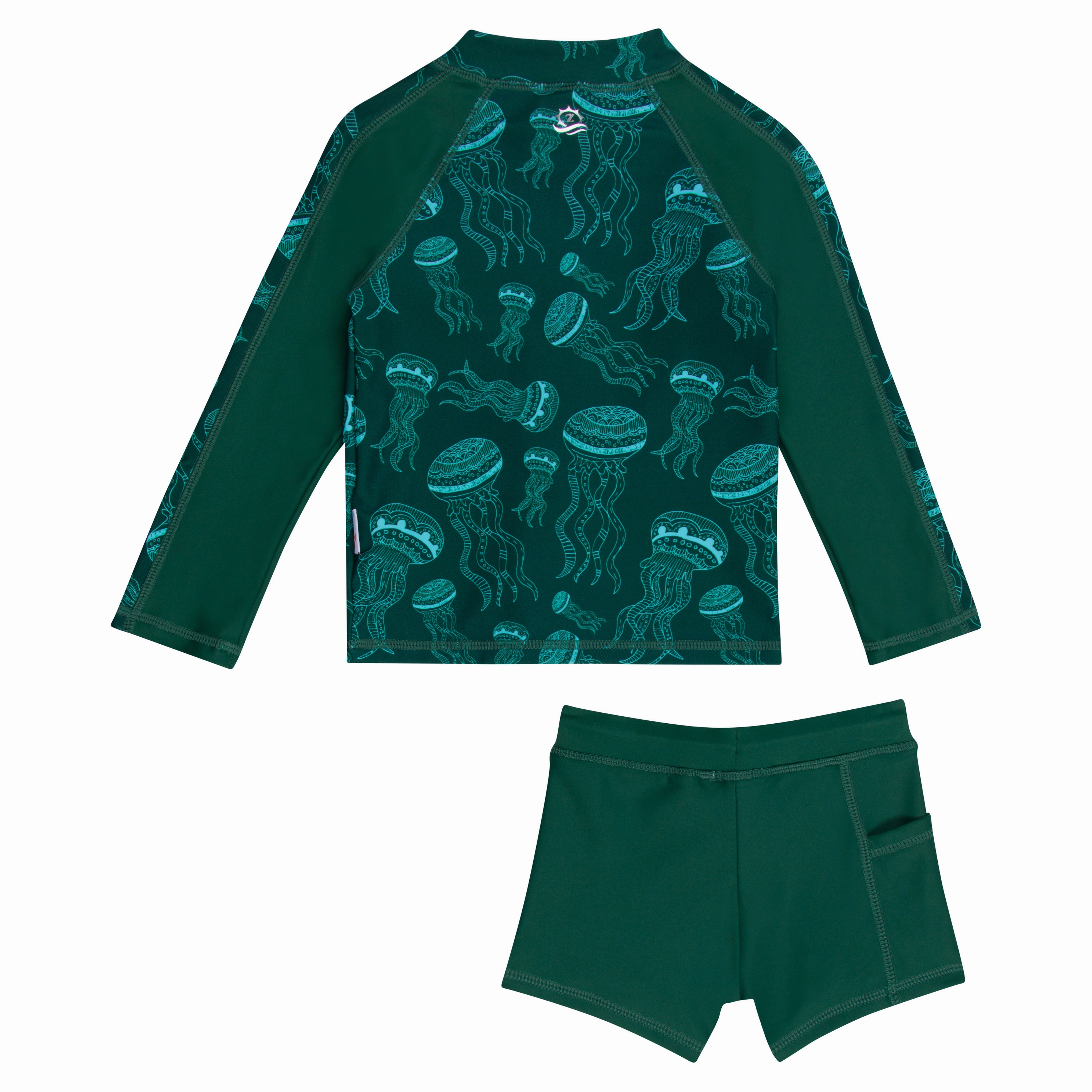 Kids Euro Shorties   Long Sleeve Rash Guard Set | "Jelly Jellyfish"