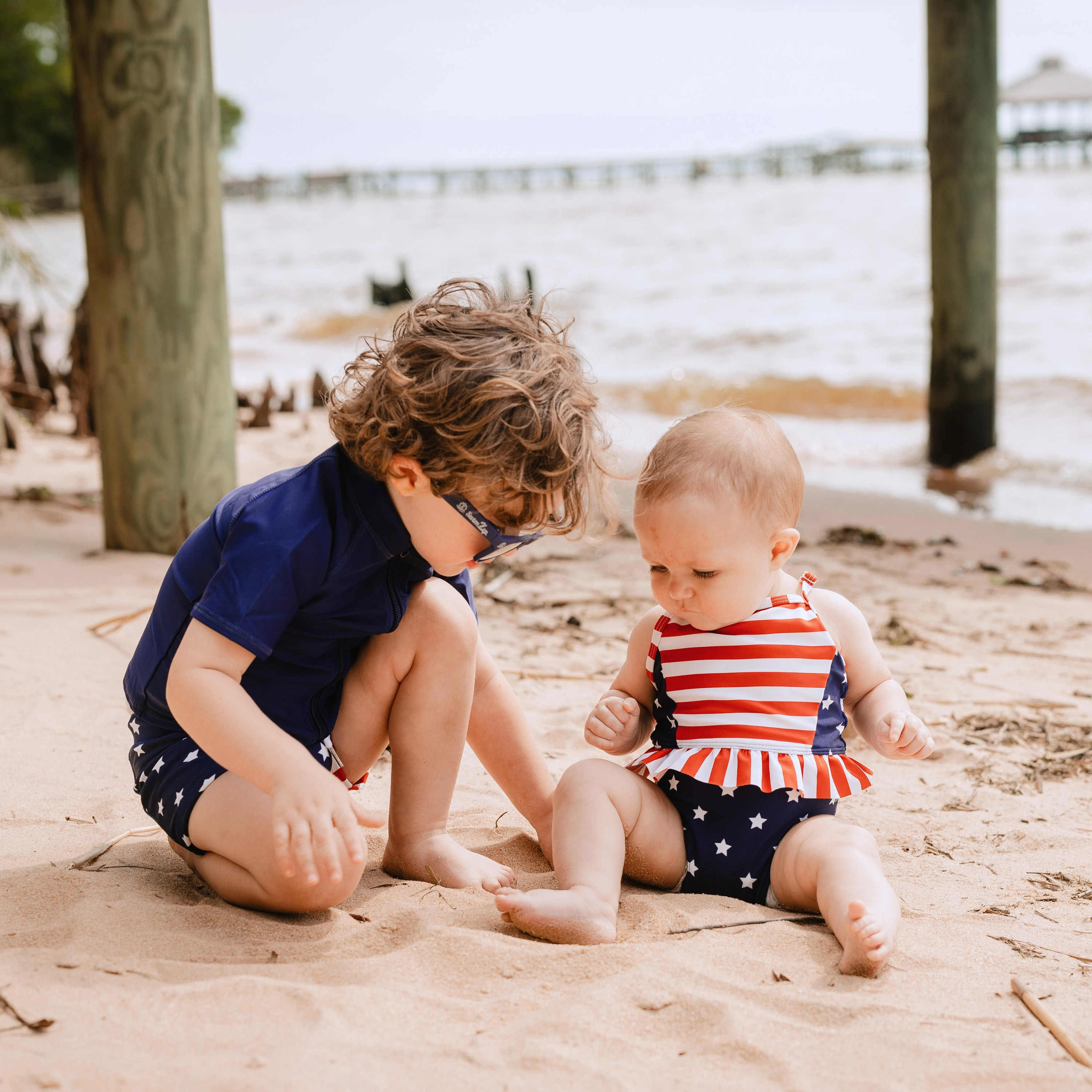 Kids Euro Swim Shorties | "Americana"