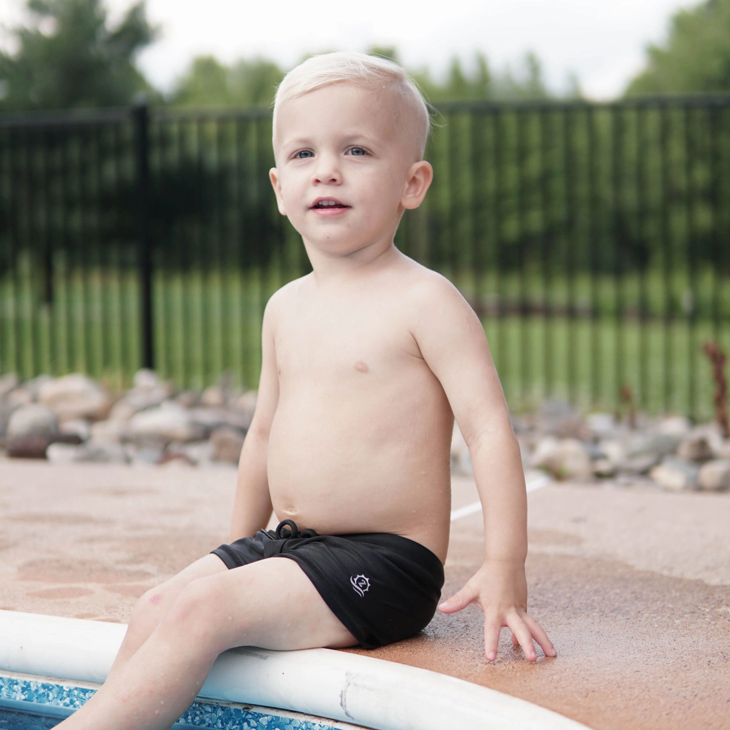 Kids Euro Swim Shorties | "Black"