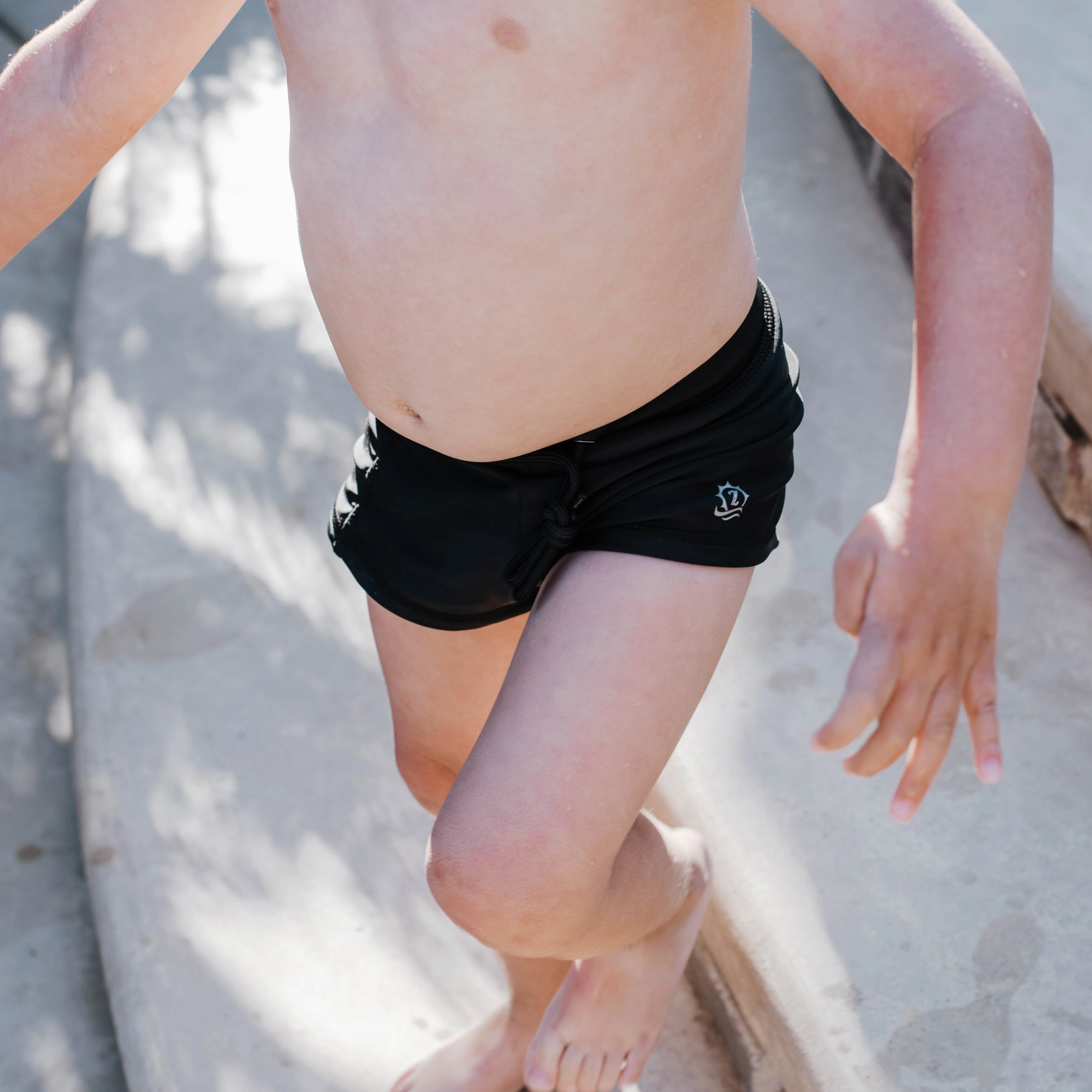 Kids Euro Swim Shorties | "Black"