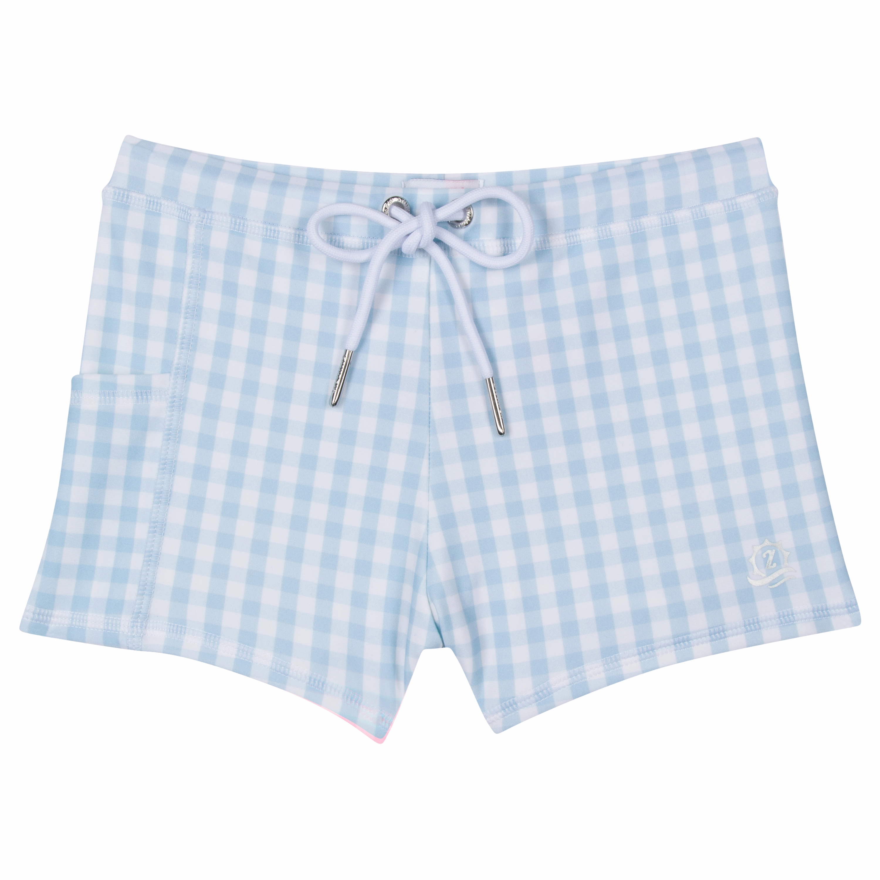 Kids Euro Swim Shorties | "Blue Gingham"