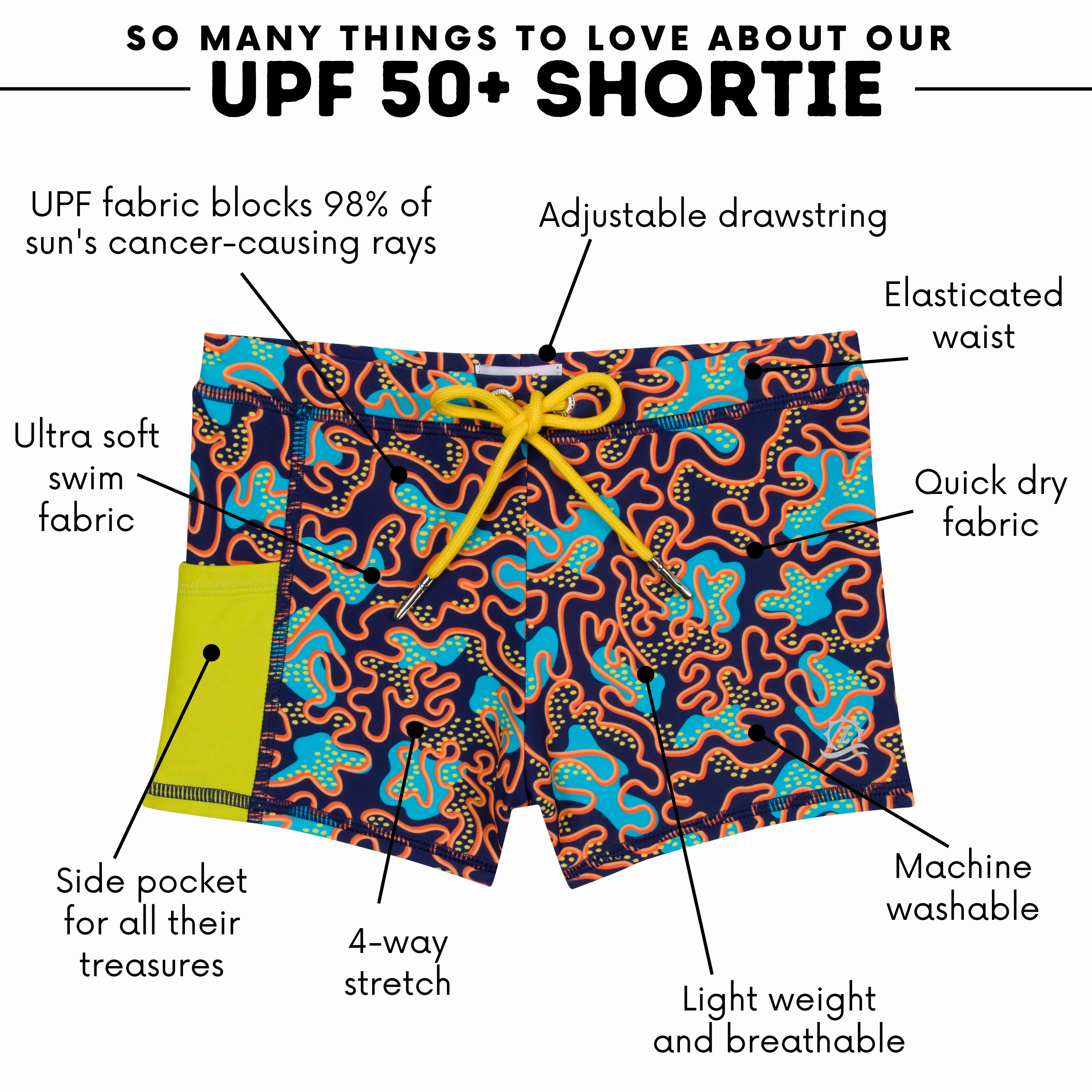 Kids Euro Swim Shorties | "Deep Dive"
