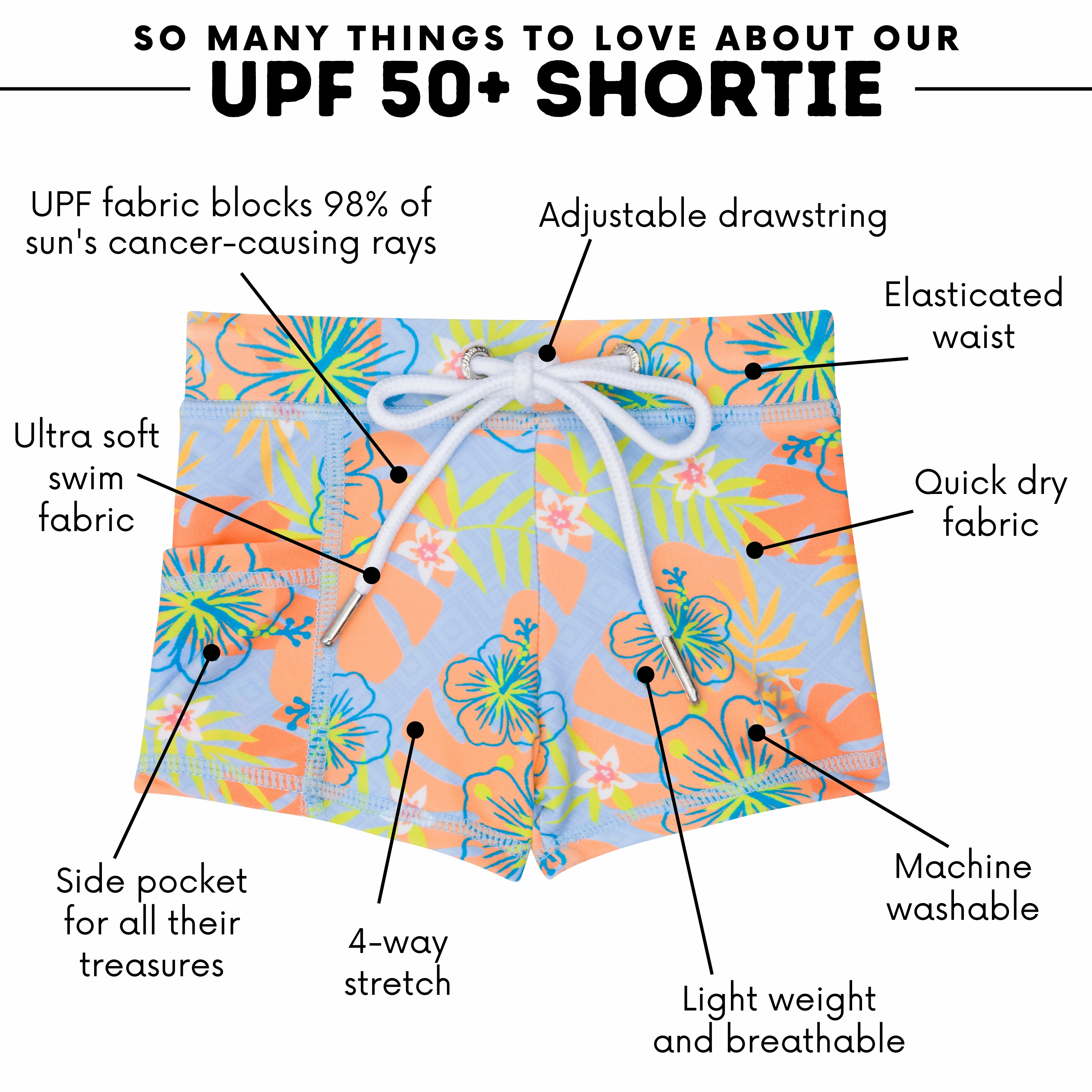 Kids Euro Swim Shorties | "Groovy"