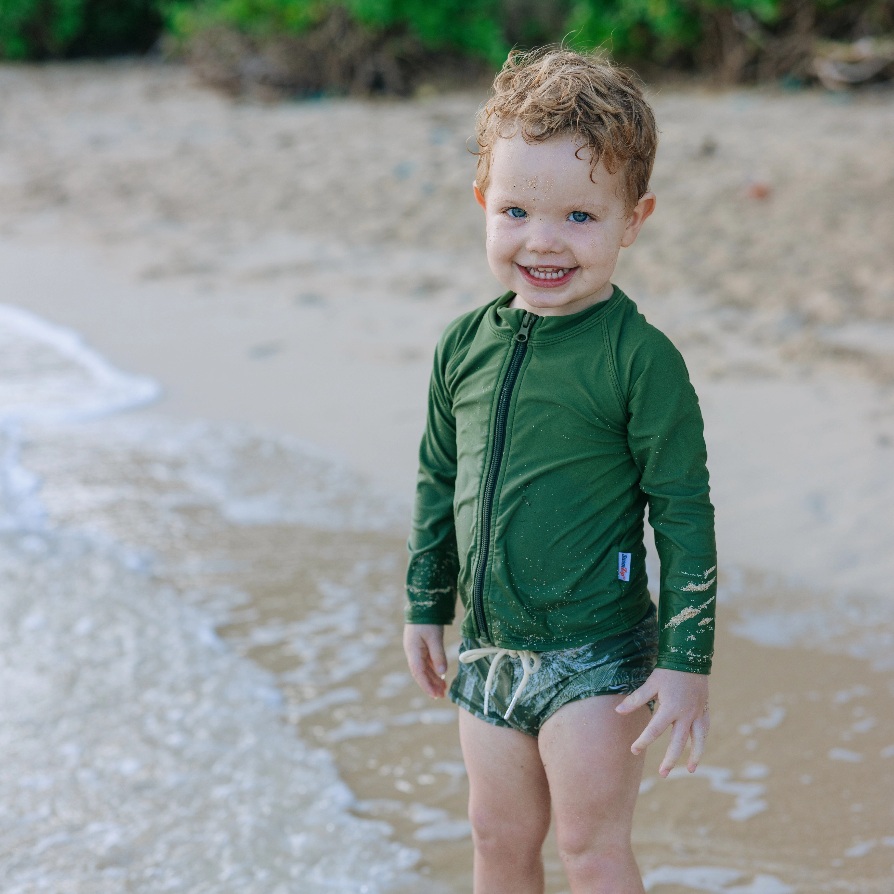 Kids Euro Swim Shorties | "Hawaiian Rainforest"