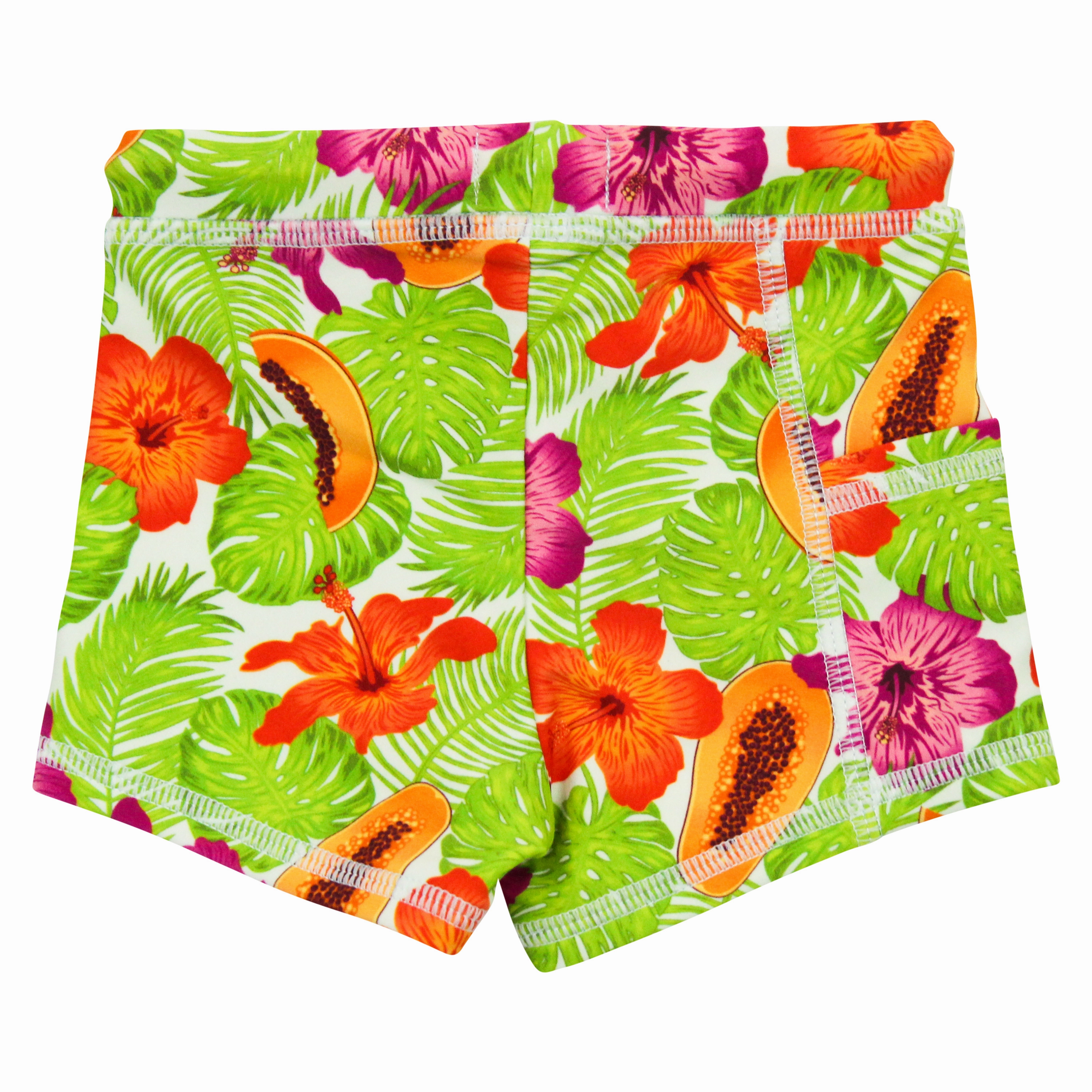 Kids Euro Swim Shorties | "Hibiscus"
