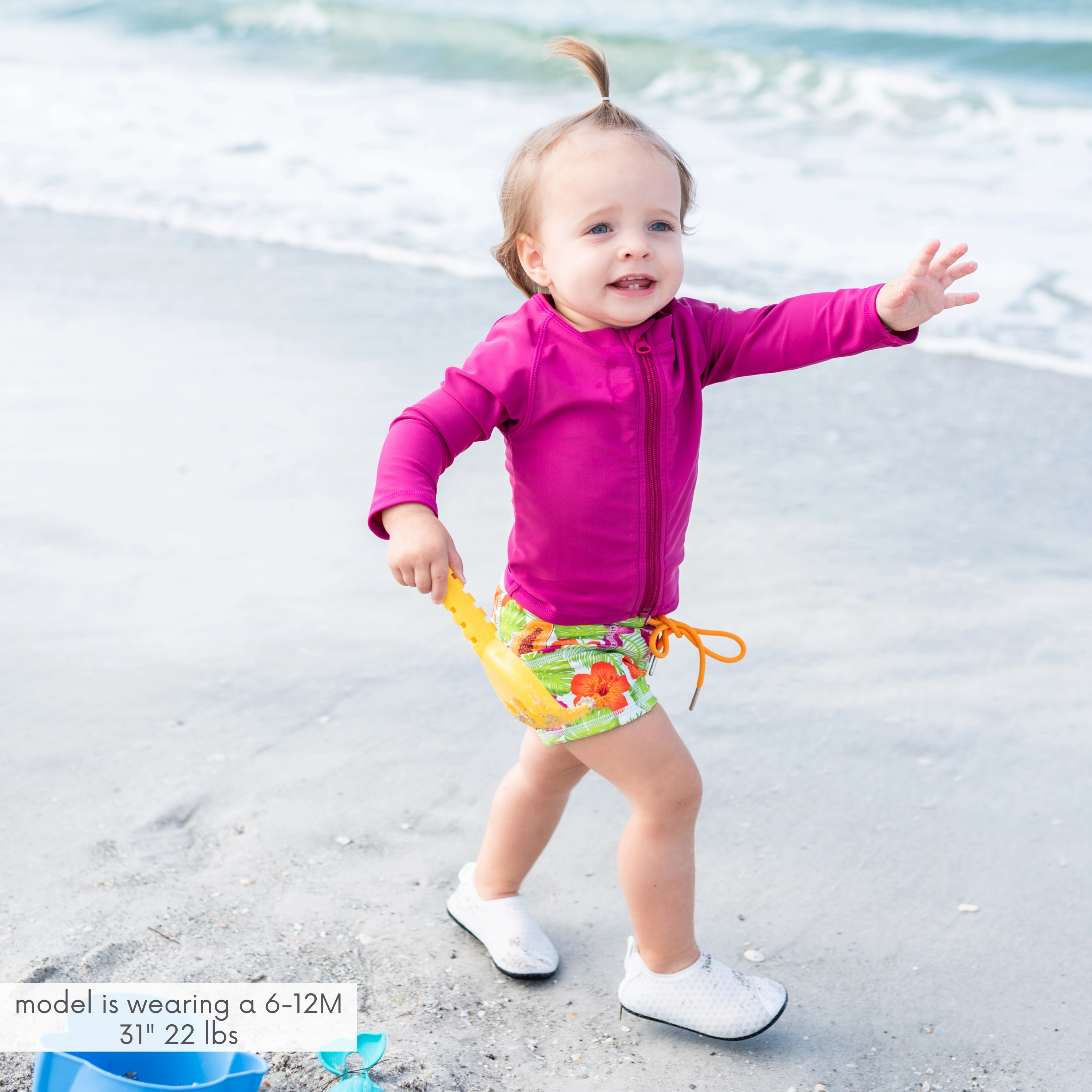 Kids Euro Swim Shorties | "Hibiscus"