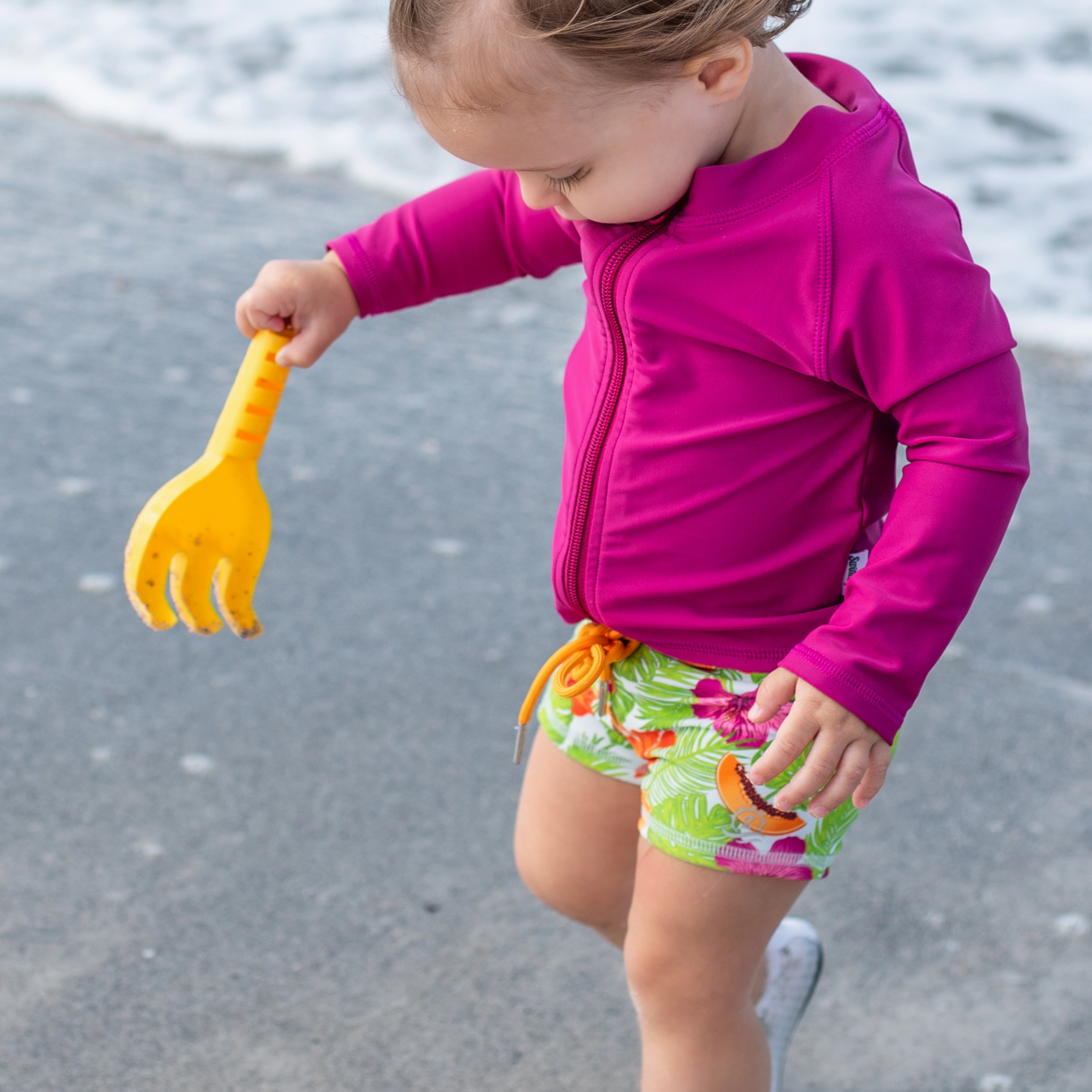 Kids Euro Swim Shorties | "Hibiscus"