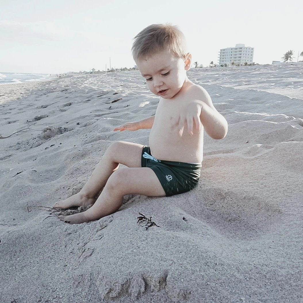 Kids Euro Swim Shorties | "Hunter Green"