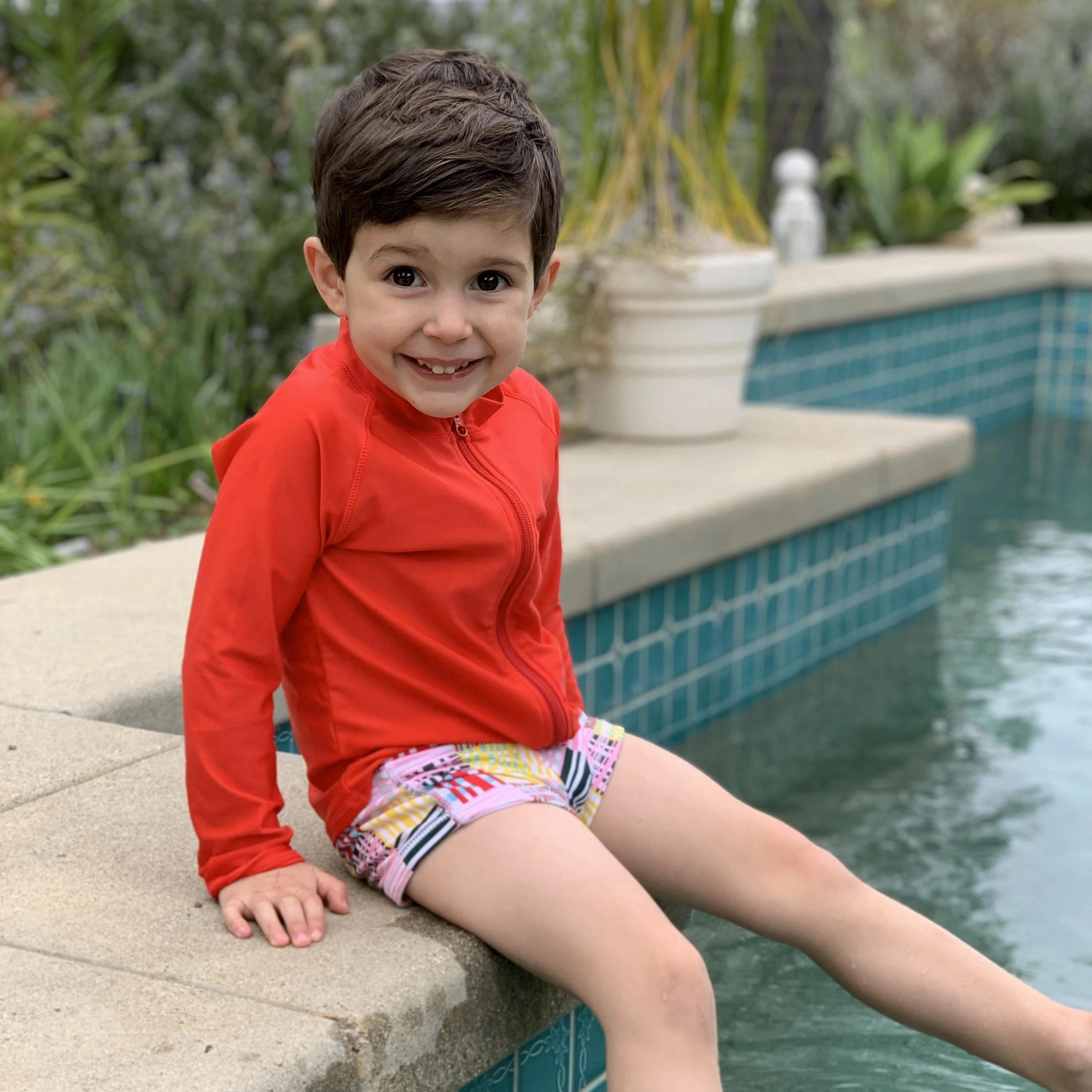 Kids Euro Swim Shorties | "Madras Mania"