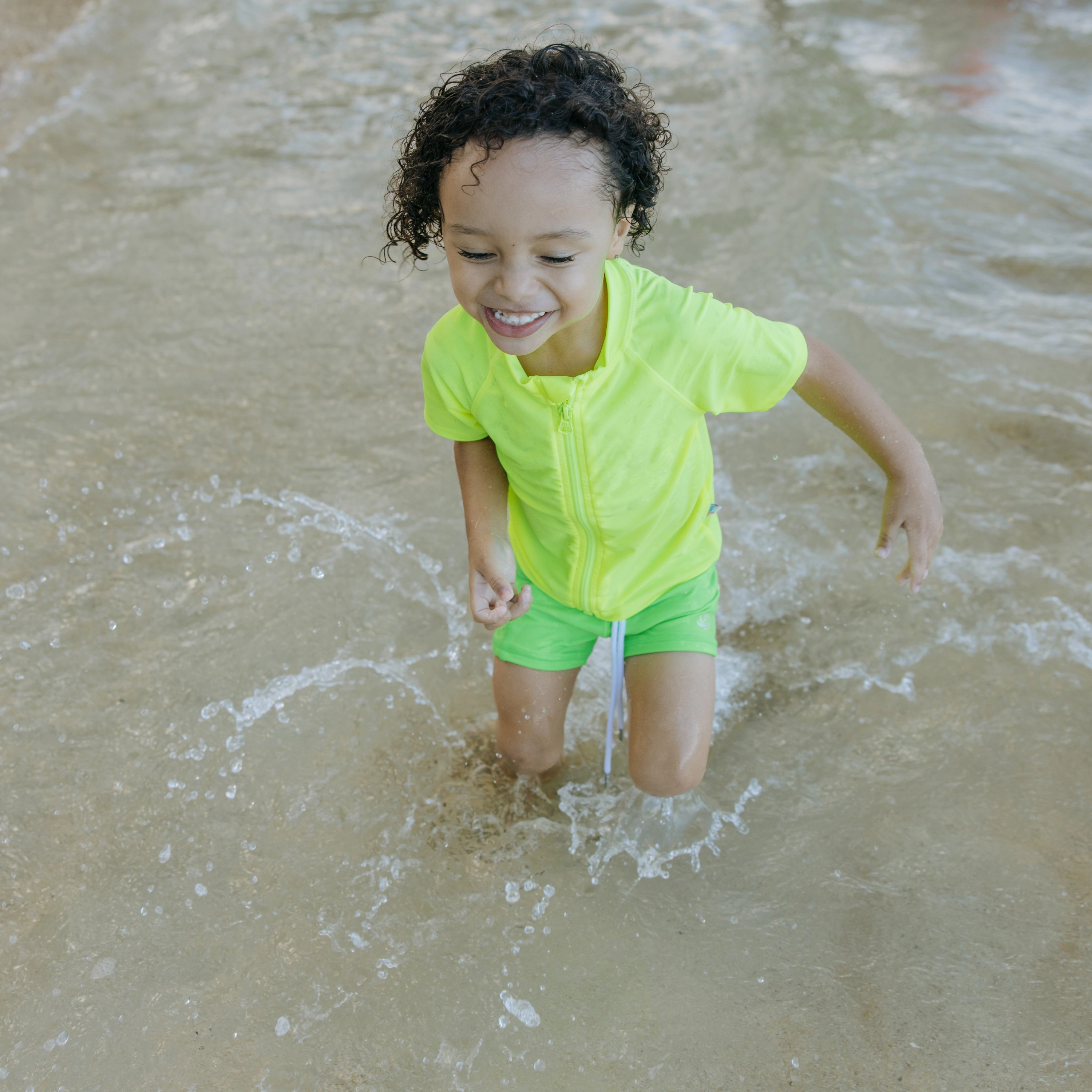 Kids Euro Swim Shorties | "Neon Green"