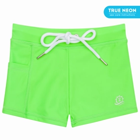 Kids Euro Swim Shorties | "Neon Green"